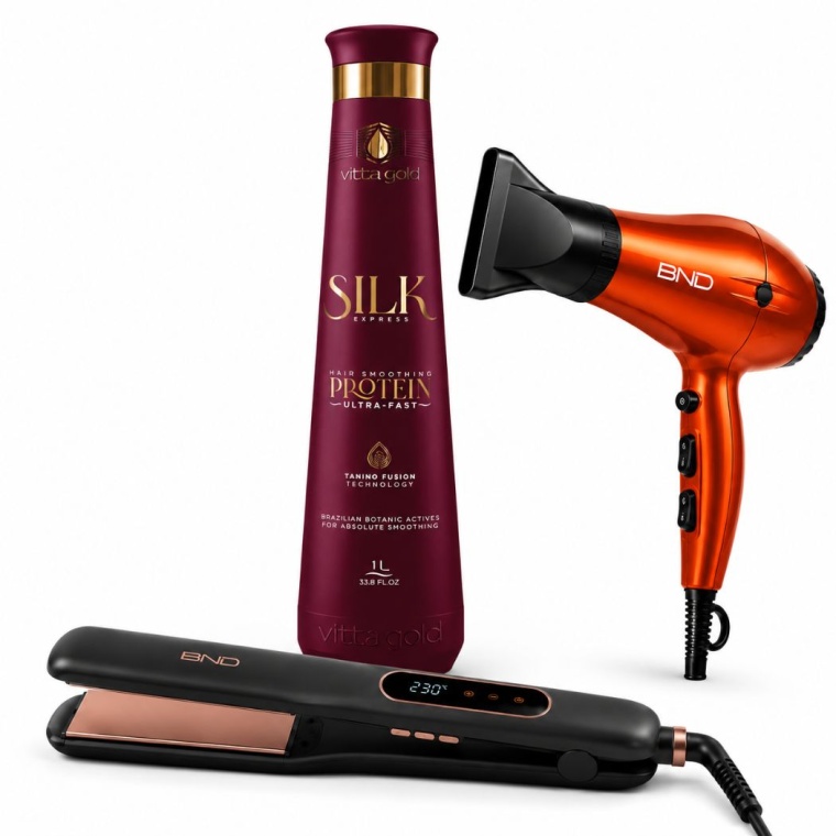 Vitta Gold Silk Express Protein 1000ml met stijltang en haardroger