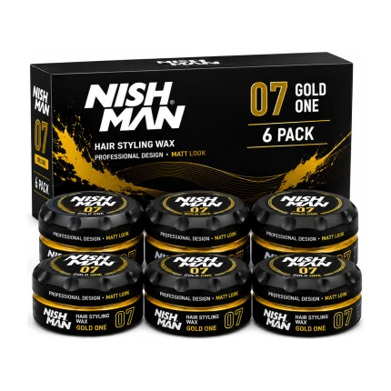 Nishman 07 Gold One Hair Styling Wax – 6-Pack – Professionele Styling Wax