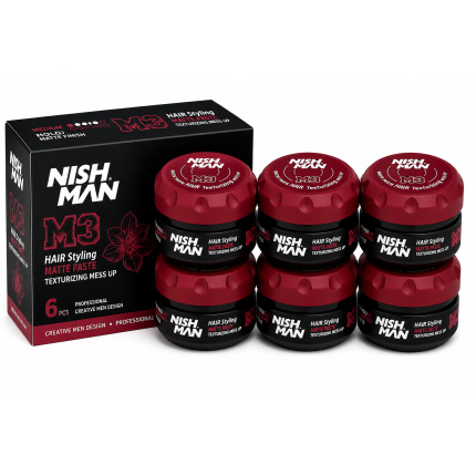 Nish Man M3 Matte Paste Hair Texturizing Mess Up – 6 x 100 ml