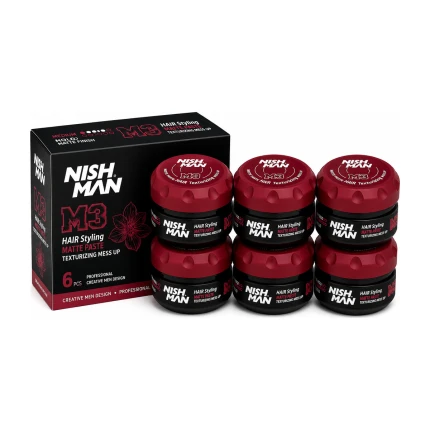 Nish Man M3 Matte Paste Hair Texturizing Mess Up – 6 x 100 ml