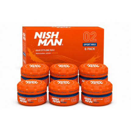 Nishman 02 Sport Hair Styling Wax – 6-Pack – Professionele Styling Wax