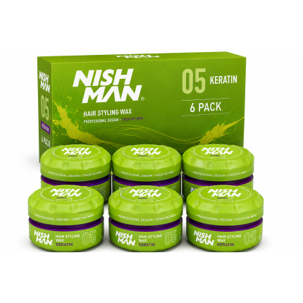 Nishman 05 Keratin Hair Styling Wax – 6-Pack – Professionele Styling Wax