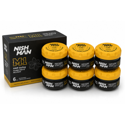 Nish Man M1 Hair Styling Wax Pliable Matte Inca Inchi – 6 x 100 ml