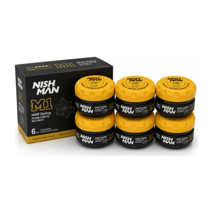 Nish Man M1 Hair Styling Wax Pliable Matte Inca Inchi – 6 x 100 ml