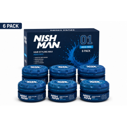 Nishman 01 Aqua Wax – Hair Styling Wax – 6-Pack