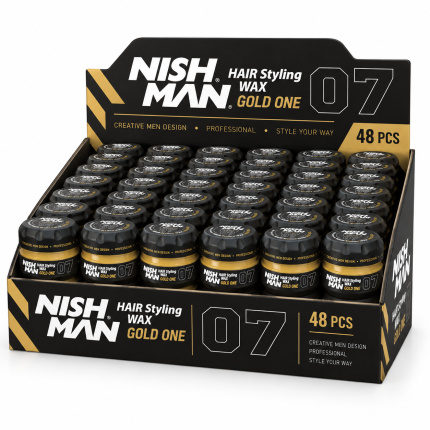 Nish Man Hair Styling Wax Gold One No.07 – Kapper Pro Pakket – 48 x 150 ml