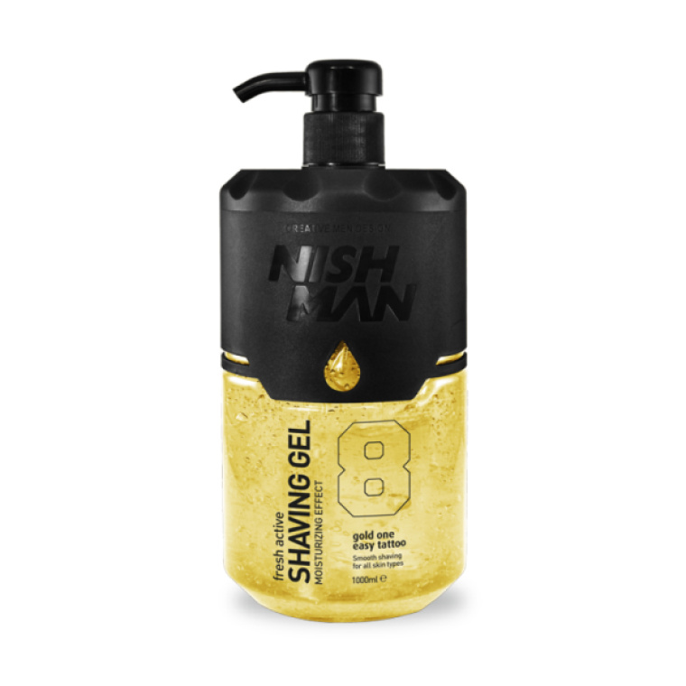 Koop Nishman Fresh Active Shaving Gel No.8 Gold One 1000 ml bij flaka.be. Professionele transparante scheergel voor comfortabel scheren, strakke contouren en een verzorgde huid.