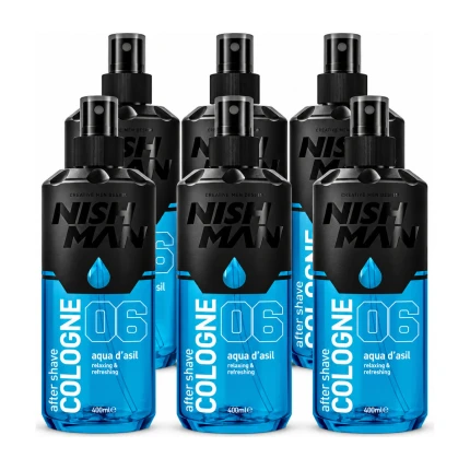 Nish Man After Shave Cologne No.06 Aqua D’Asil – Voordeelverpakking 6 x 150 ml