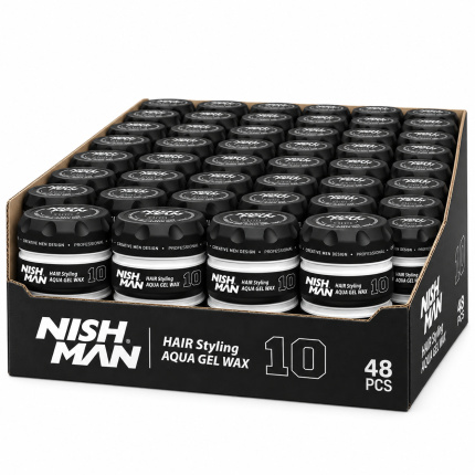 Nish Man Hair Styling Aqua Gel Wax No.10 – Kapper Pro Pakket – 48 x 150 ml