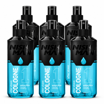 Nish Man After Shave Cologne No.01 Antarctica – Voordeelverpakking 6 x 400 ml