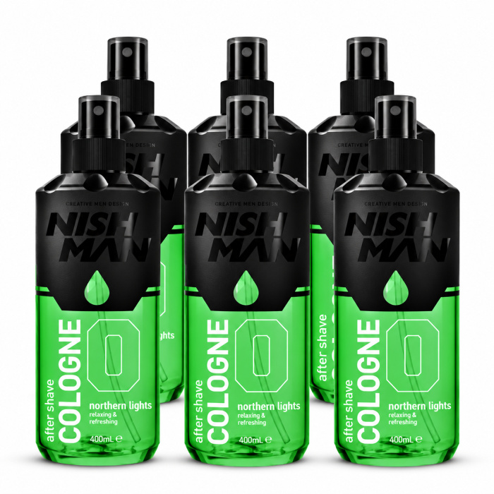 Nish Man After Shave Cologne No.01 Antarctica 6 x 400 ml is een professionele aftershave cologne voor barbershops, herenkappers, kapsalons en dagelijks thuisgebruik. De Antarctica-variant geeft de huid na het scheren een fris en verzorgd gevoel en laat een aangename, moderne en mannelijke geur achter. Deze professionele voordeelverpakking bestaat uit 6 flessen van 400 ml en is ideaal voor salons waar regelmatig scheerbehandelingen worden uitgevoerd. Nish Man No.01 Antarctica kan als laatste stap na het scheren worden aangebracht en geeft iedere barberbehandeling een frisse en professionele finishing touch. Dankzij de royale inhoud van 400 ml per fles is deze verpakking bijzonder geschikt voor intensief professioneel gebruik. De sprayflacon maakt het gemakkelijk om een kleine hoeveelheid snel en gelijkmatig over gezicht en hals te verdelen. Bij flaka.be vindt u Nish Man professionele barberproducten voor scheren, styling, verzorging en finishing. Wie zoekt naar Nish Man Antarctica 400 ml, Nish Man After Shave Cologne No.01, professionele barber cologne, aftershave voor barbershops of een Nish Man voordeelverpakking van 6 stuks, vindt bij flaka.be professionele barberproducten voor dagelijks salon- en thuisgebruik. Bestel Nish Man After Shave Cologne No.01 Antarctica 6 x 400 ml bij flaka.be en geef iedere scheerbehandeling een frisse, verzorgde en professionele finishing touch.