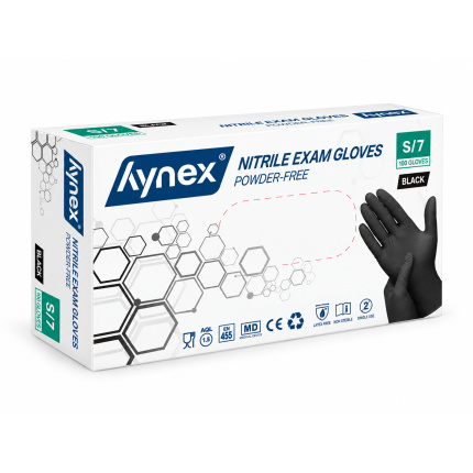 Aynex Nitrile Exam Gloves Black – Poedervrije Nitril Handschoenen – Maat S/7 – 100 Stuks