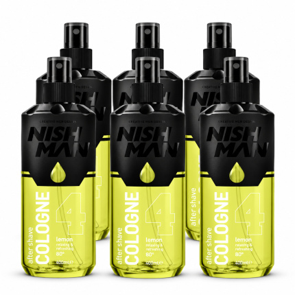 Nish Man After Shave Cologne No.04 Lemon – Voordeelverpakking 6 x 400 ml