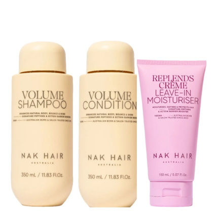 NAK Hair Volume Trio Set 3-Delig – Volume Shampoo, Conditioner & Replends Leave-In voor Fijn en Futloos Haar