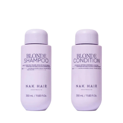 NAK Hair Blonde Duo Set 2-Delig – Blonde Shampoo & Conditioner 2 x 350ml voor Blond, Geblondeerd en Grijs Haar