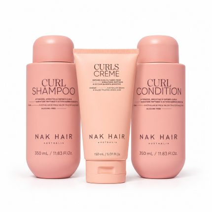 NAK Hair Curls Signature Edit 3-Delige Set – Curl Shampoo 350ml + Curl Condition 350ml + Curls Crème 150ml