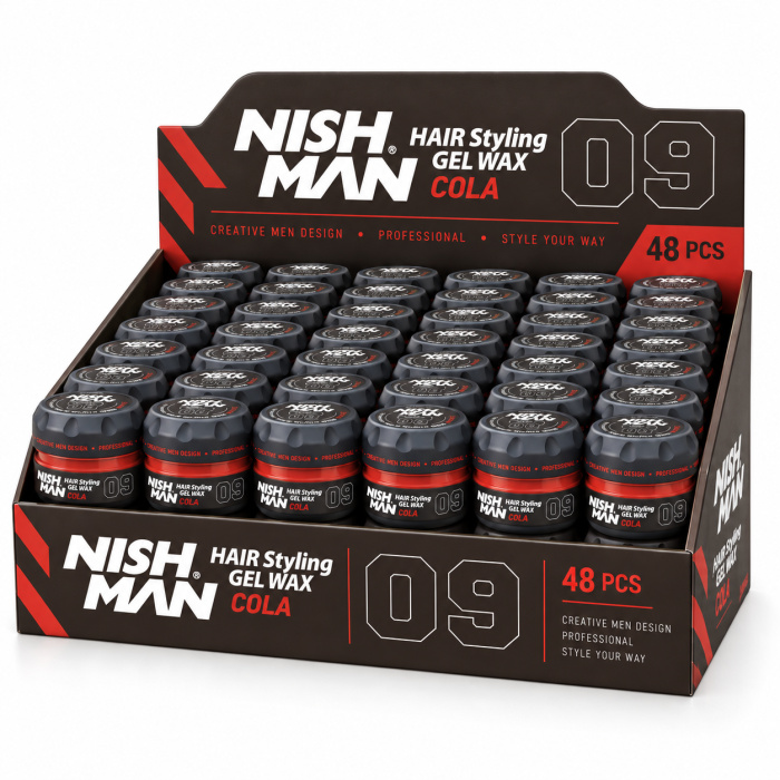 Nish Man Hair Styling Gel Wax Cola No.09 – Kapper Pro Pakket 48 x 150 ml is een professionele stylingwax voor barbershops, herenkappers en kapsalons. De gel-wax formule helpt het haar eenvoudig te modelleren, definiëren en in het gewenste kapsel te brengen. Deze professionele voordeelverpakking bevat 48 potten van 150 ml en is bijzonder geschikt voor salons die dagelijks meerdere klanten stylen. Nish Man Cola No.09 kan worden gebruikt voor verschillende haarstijlen, van strakke barberlooks tot meer natuurlijke en gestructureerde kapsels. De gel-wax is eenvoudig met de handen over het haar te verdelen en kan op droog of licht vochtig haar worden toegepast. Voor extra controle en definitie kan het product geleidelijk worden opgebouwd. Bij flaka.be vindt u professionele Nish Man barberproducten voor styling, scheren, verzorging en finishing. Wie zoekt naar Nish Man Cola Wax 09, Nish Man Hair Styling Gel Wax, professionele barber wax, gel wax 150 ml, Nish Man 48 stuks of een Kapper Pro Pakket, vindt bij flaka.be professionele salonverpakkingen voor intensief gebruik. Bestel Nish Man Hair Styling Gel Wax Cola No.09 – Kapper Pro Pakket 48 x 150 ml bij flaka.be en zorg voor een praktische professionele voorraad voor barbershop of kapsalon.
