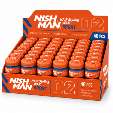 Nish Man Hair Styling Wax Sport No.02 – Kapper Pro Pakket – 48 x 150 ml