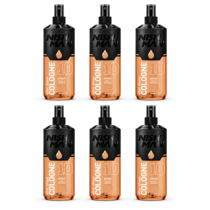 Nish Man After Shave Cologne No.10 Amber – Voordeelverpakking 6 x 400 ml
