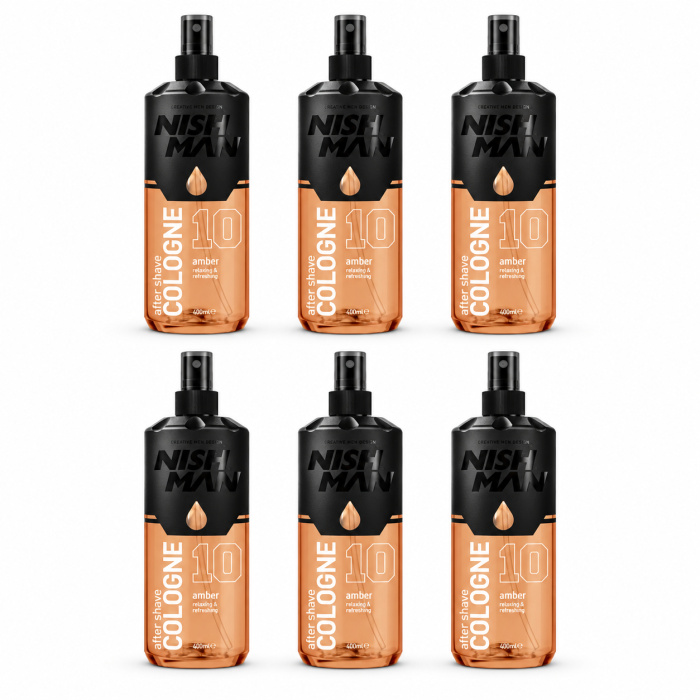 **Titel** **Nish Man After Shave Cologne No.10 Amber – Voordeelverpakking 6 x 400 ml** ### Professionele Gebruiksaanwijzing Nish Man After Shave Cologne No.10 Amber is een professionele aftershave cologne voor gebruik na het scheren. De cologne geeft de huid een fris en verzorgd gevoel en laat een aangename, mannelijke geur achter. Ideaal voor barbershops, kapsalons en dagelijks thuisgebruik. Na het scheren het gezicht en de hals zorgvuldig afspoelen met koud of lauwwarm water. Verwijder alle resten van scheerschuim of scheergel en dep de huid voorzichtig droog met een schone handdoek. Spray een kleine hoeveelheid Nish Man No.10 Amber op de handen of rechtstreeks op de gewenste zones vanaf een korte afstand. Verdeel het product zachtjes over de geschoren huid van gezicht en hals. Laat de cologne vanzelf opdrogen. Afspoelen is niet nodig. Voor professioneel gebruik in een barbershop kan de cologne worden gebruikt als laatste stap van de scheerbehandeling. Een kleine hoeveelheid is voldoende voor een frisse en verzorgde finishing touch. Vermijd contact met de ogen en slijmvliezen. Niet aanbrengen op open wondjes, sterk geïrriteerde of beschadigde huid. Bij contact met de ogen onmiddellijk grondig uitspoelen met water. Alleen voor uitwendig gebruik. Buiten bereik van kinderen bewaren en uit de buurt van direct zonlicht, warmte en ontstekingsbronnen houden. **Inhoud: 6 x 400 ml** ### EAN-13 **2001234567916** Dit is een technisch geldige EAN-13 met correcte controlecode, maar **geen officieel door GS1 aan Nish Man toegewezen GTIN**. Voor Bol.com of andere marketplaces is een officieel geregistreerde EAN aanbevolen. ### Slug `nish-man-after-shave-cologne-no-10-amber-6x400ml` ### Google Description Nish Man After Shave Cologne No.10 Amber 6 x 400 ml is een professionele aftershave cologne voor barbershops, kapsalons en dagelijks thuisgebruik. De formule geeft de huid na het scheren een fris en verzorgd gevoel en laat een aangename, moderne en mannelijke geur achter. Deze voordeelverpakking bevat **6 flessen van 400 ml** en is bijzonder geschikt voor professioneel gebruik in barbershops en salons. Nish Man No.10 Amber vormt een perfecte finishing touch na een scheerbehandeling en zorgt voor een frisse en verzorgde uitstraling. De cologne kan na het scheren eenvoudig worden aangebracht op gezicht en hals. Een kleine hoeveelheid is voldoende om de huid op te frissen en de behandeling professioneel af te werken. Bij **flaka.be** vindt u Nish Man professionele barberproducten voor scheren, styling, verzorging en finishing. Nish Man After Shave Cologne No.10 Amber is geschikt voor wie zoekt naar een professionele barber cologne, aftershave voor kapsalons, Nish Man Amber 400 ml of een voordelige professionele verpakking van 6 stuks. Bestel **Nish Man After Shave Cologne No.10 Amber 6 x 400 ml bij flaka.be** voor een frisse en professionele finishing touch na iedere scheerbehandeling.