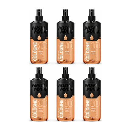 Nish Man After Shave Cologne No.10 Amber – Voordeelverpakking 6 x 150 ml
