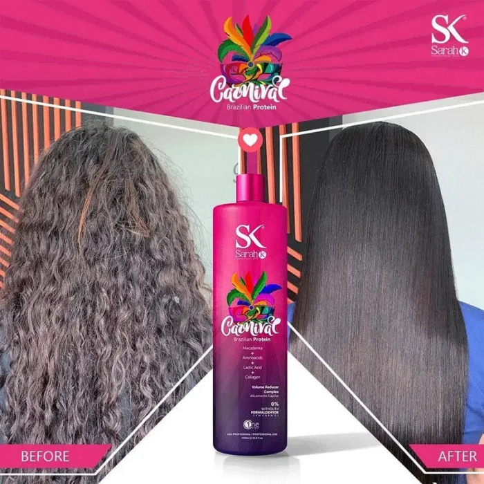 Sarah K Professional Brazilian Protein 1000 ml is een professionele gladmakende haarbehandeling zonder formaldehyde, verkrijgbaar bij flaka.be. Deze professionele smoothing treatment is ontwikkeld voor salons en ervaren gebruikers die pluizig, volumineus, moeilijk handelbaar of weerbarstig haar intensief willen verzorgen en gladder willen maken. De formule combineert macadamia, aminozuren, melkzuur en collageen en helpt de haarvezel zachter, soepeler en beter handelbaar te maken. Het haar krijgt een verzorgde uitstraling, meer glans en een gladder gevoel. Bij flaka.be vindt u professionele Brazilian Protein behandelingen en salonproducten voor verschillende haartypes en toepassingen. Sarah K Brazilian Protein helpt ongewenst volume en frizz te verminderen en ondersteunt een gladder, zachter en beter controleerbaar resultaat. Het product is geschikt voor onder andere dik, krullend, golvend, droog en moeilijk te stylen haar. Het uiteindelijke resultaat hangt af van de oorspronkelijke haarstructuur, de conditie van het haar en de professionele applicatietechniek. De behandeling wordt professioneel aangebracht, waarna het haar zorgvuldig wordt geföhnd en met een stijltang wordt afgewerkt. De temperatuur moet altijd worden aangepast aan de conditie en weerstand van het haar. Bij fijn, gekleurd, geblondeerd of gevoelig haar wordt een lagere temperatuur gebruikt dan bij sterk en resistent natuurlijk haar. De formule bevat macadamia voor een soepel en verzorgd haargevoel, aminozuren ter ondersteuning van de haarvezel, collageen voor een voller en verzorgd resultaat en melkzuur als onderdeel van de professionele smoothing-formule. Sarah K Professional Brazilian Protein is een interessante keuze voor wie zoekt naar een Brazilian protein treatment zonder formaldehyde, een professionele anti-frizz behandeling, een volume reducer voor het haar of een professionele gladmakende behandeling. Op flaka.be vindt u naast Sarah K Professional ook een uitgebreid assortiment professionele keratine-, proteïne-, botox- en smoothingproducten voor kappers en salons. Voor het beste en veiligste resultaat wordt aangeraden vóór de behandeling een haaranalyse en pluktest uit te voeren, vooral bij geblondeerd, poreus, beschadigd of chemisch behandeld haar. Het product is bedoeld voor professioneel gebruik. Inhoud: 1000 ml Merk: Sarah K Professional Hair Type: Brazilian Protein / Volume Reducer Complex Belangrijke ingrediënten: Macadamia, aminozuren, melkzuur en collageen Formaldehyde: 0% / zonder formaldehyde Gebruik: Professionele gladmakende en anti-frizz haarbehandeling Bestel Sarah K Professional Brazilian Protein 1000 ml bij flaka.be en ontdek professionele haarverzorging voor salons, kappers en ervaren gebruikers. flaka.be biedt een breed assortiment professionele Brazilian Protein, keratine, proteïne en smoothing treatments voor professioneel haargebruik.