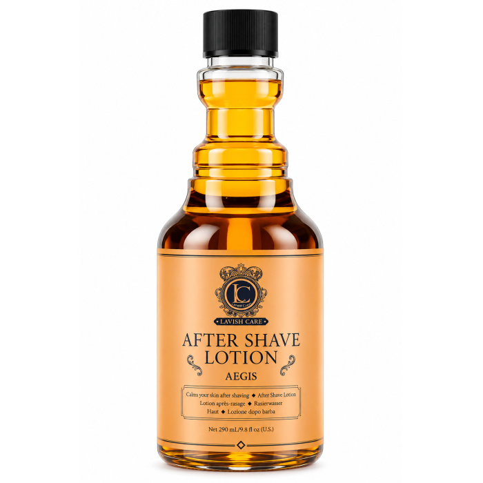Lavish Care After Shave Lotion Aegis – 290 ml Productbeschrijving Lavish Care After Shave Lotion Aegis 290 ml is een professionele aftershavelotion voor mannen die hun huid na het scheren willen verfrissen en verzorgen. De lotion vormt de ideale afsluiting van een dagelijkse scheerroutine en geeft de huid een aangenaam, verzorgd gevoel. Na het scheren kan de huid tijdelijk gevoelig of trekkerig aanvoelen. Lavish Care Aegis is ontwikkeld om de huid na een scheerbeurt te verzorgen en een fris gevoel te geven. De lotion is geschikt voor gebruik na het scheren van het gezicht, de hals en de baardcontouren. De elegante amberkleurige flacon van 290 ml heeft een klassieke, professionele uitstraling en past uitstekend in een moderne barbershop of dagelijkse verzorgingsroutine thuis. Bij Flaka.be ontdek je professionele aftershaveproducten, scheergels en barberbenodigdheden voor een complete scheerervaring. Belangrijkste voordelen - Verfrissende aftershave: geeft de huid een aangenaam fris gevoel na het scheren. - Verzorging na het scheren: helpt de huid comfortabel aan te voelen. - Professionele afwerking: ideaal als laatste stap van een scheerbehandeling. - Voor gezicht en hals: geschikt voor de gebruikelijke scheerzones. - Praktische inhoud van 290 ml: geschikt voor regelmatig gebruik. - Klassieke barbershopuitstraling: elegante amberkleurige flacon. - Eenvoudig in gebruik: rechtstreeks met de handen aanbrengen. Voor wie is deze aftershave geschikt? Lavish Care After Shave Lotion Aegis is bedoeld voor mannen die hun scheerroutine willen afsluiten met een verfrissende lotion. Het product is geschikt voor zowel een volledige scheerbeurt als het bijwerken van baard- en halscontouren. Voor een gevoelige huid is het verstandig om eerst een kleine hoeveelheid te testen, vooral wanneer de huid snel reageert op parfum of alcoholhoudende verzorgingsproducten. Professionele gebruiksaanwijzing Stap 1 – Reinig de huid na het scheren Spoel het gezicht en de hals na het scheren zorgvuldig af met lauw of koel water om achtergebleven scheergel, schuim en losse haartjes te verwijderen. Stap 2 – Dep de huid droog Gebruik een schone, zachte handdoek en dep de huid voorzichtig droog. Vermijd stevig wrijven, omdat de huid direct na het scheren gevoeliger kan zijn. Stap 3 – Doseer de aftershavelotion Giet een kleine hoeveelheid Lavish Care After Shave Lotion Aegis in de handpalm. Begin met een beperkte hoeveelheid en voeg indien nodig iets meer toe. Stap 4 – Breng gelijkmatig aan Verdeel de lotion voorzichtig over de geschoren delen van het gezicht en de hals. Vermijd de ogen, lippen en beschadigde huid. Stap 5 – Laat de lotion drogen Laat het product op de huid drogen. Uitspoelen is niet nodig. Vermijd hard wrijven of overmatig inmasseren. Stap 6 – Aanvullende huidverzorging Gebruik indien gewenst na het drogen een geschikte hydraterende gezichtscrème, afgestemd op je huidtype. Professionele barbershop-toepassing Lavish Care Aegis kan als afsluitende verzorgingsstap worden gebruikt na het scheren of het afwerken van baardcontouren. Verwijder eerst alle scheerresten, dep de huid droog en breng vervolgens een kleine hoeveelheid aftershavelotion aan. Gebruik bij iedere klant een hygiënische werkwijze en voorkom rechtstreeks contact tussen de flesopening en de huid. Professionele tip van Flaka.be: Breng een aftershavelotion altijd voorzichtig aan op een pas geschoren huid. Bij zichtbare sneetjes, sterke roodheid of irritatie is het beter de beschadigde huid te vermijden. Voorzorgsmaatregelen Uitsluitend voor uitwendig gebruik. Vermijd contact met de ogen en slijmvliezen. Niet aanbrengen op open wondjes, beschadigde of sterk geïrriteerde huid. Stop het gebruik bij aanhoudende irritatie of een allergische reactie. Buiten bereik van kinderen bewaren. Bewaar goed afgesloten, beschermd tegen warmte en direct zonlicht. Controleer de verpakking op eventuele aanvullende waarschuwingen, waaronder ontvlambaarheid. Geurprofiel – Een krachtige, klassieke mannengeur Lavish Care Aegis onderscheidt zich door een uitgesproken, karaktervolle geurcompositie met frisse, kruidige en warme accenten. Topnoten – Fris en kruidig Bergamot, jeneverbes, Siberische den en kruidige accenten. Deze combinatie zorgt voor een frisse, aromatische eerste indruk. Hartnoten – Aromatisch en warm Spar, piment, muskaatsalie en vanille. Deze noten geven het parfum een kruidig, zacht en karaktervol midden. Basisnoten – Diep en mannelijk Patchoeli, leer, witte muskus en mos. Deze geurtonen geven de aftershave zijn warme, klassieke karakter. Ingrediënten (INCI) Alcohol Denat., Aqua, Parfum, Glycerin, PEG-40 Hydrogenated Castor Oil, Panthenol, Allantoin, Benzyl Alcohol, Cinnamyl Alcohol, Citral, Eugenol, Isoeugenol, Coumarin, Geraniol, Benzyl Benzoate, Linalool, Citronellol, Limonene, CI 19140, CI 42051, CI 14720.