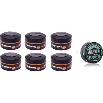 Gummy Styling Wax Bright Finish 6 x 150 ml + gratis Marmara Barber Wax