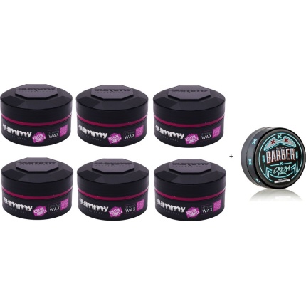 Gummy Styling Wax Extra Gloss 6 x 150 ml + gratis Marmara Barber Wax