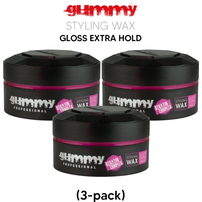 Gummy Styling Wax Gloss Extra Hold – 3 x 150 ml
