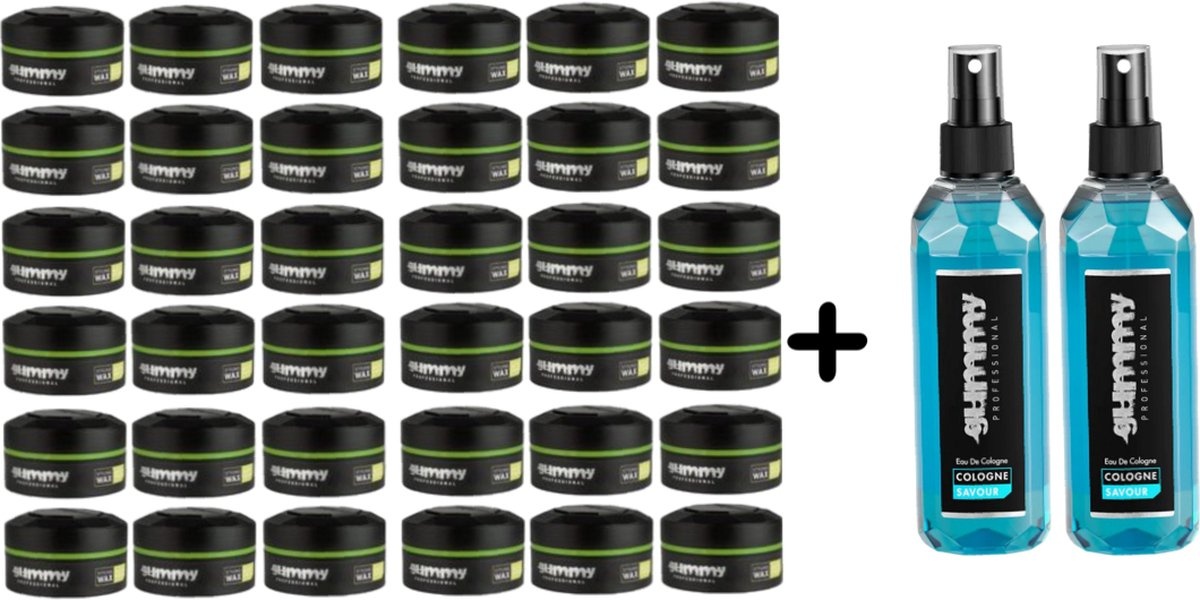 Gummy Styling Wax Matte Finish doos 36 x 150 ml + Gummy Cologne Savour