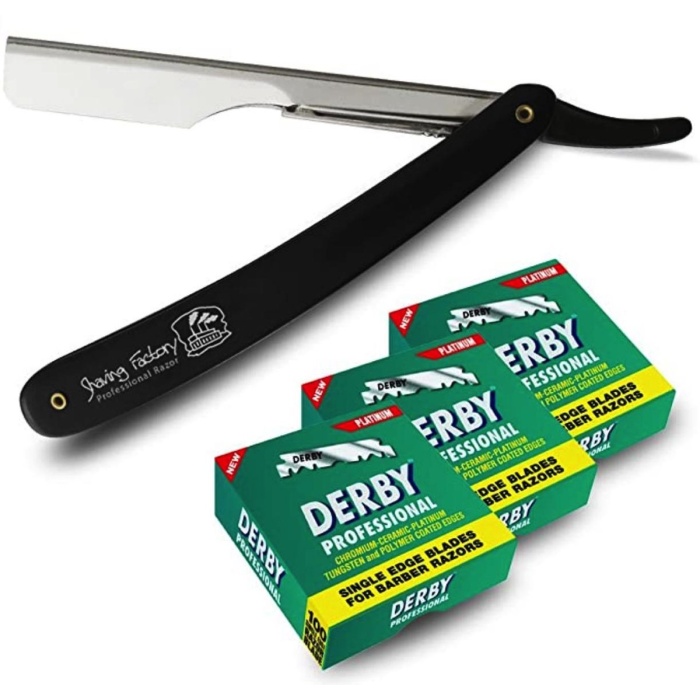 The Shave Factory Scheermes + 3 pakjes Derby mesjes – Value Pack