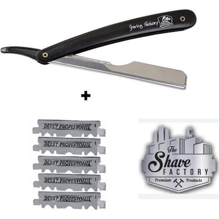 The Shave Factory Straight Razor + 5 Derby mesjes