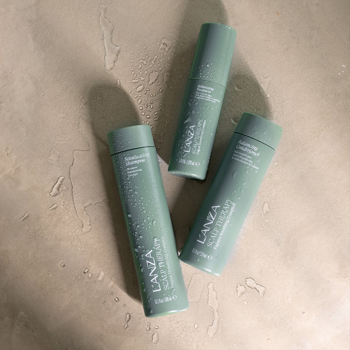 L’ANZA Scalp Therapy flessen op natte steen